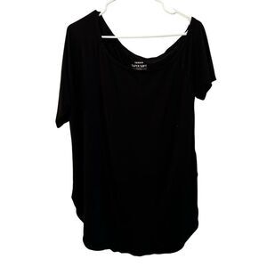 Torrid Super Soft off one shoulder Tunic Black Short Sleeve 1